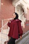 Yaka Nakış Detaylı Gömlek Bordo